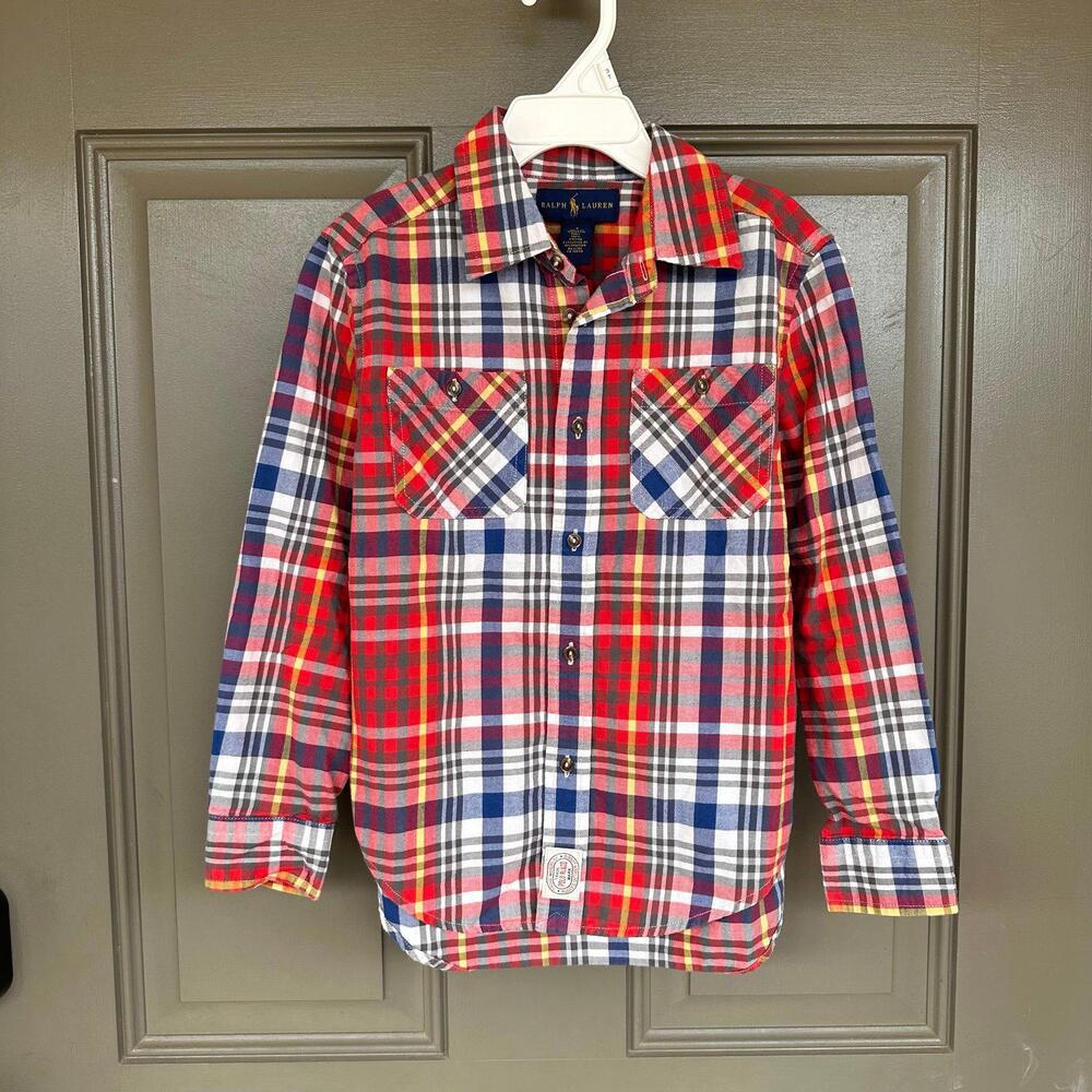 Ralph Lauren Long-Sleeve Plaid Button-Down Shirt 6